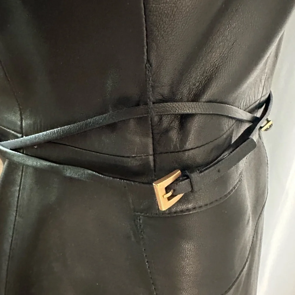 Brand New Prada Black Leather Blazer/Jacket with Detachable Leather Belt